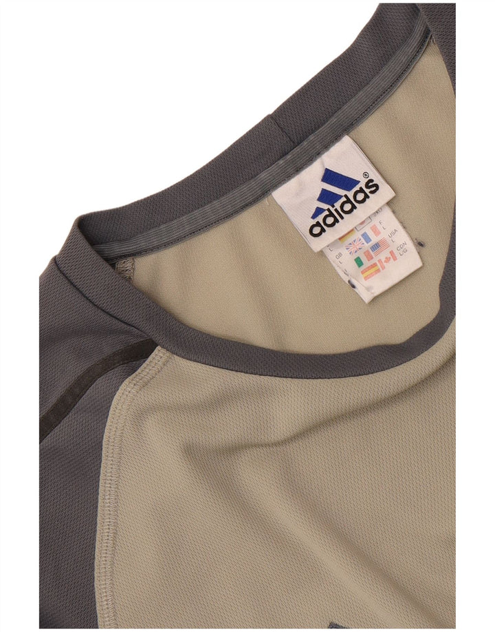 Adidas Herre T-Shirt Top Stor Grå Colourblock Polyester