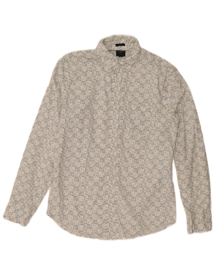 J. Crew Mens Slim Shirt Medium White Floral Cotton