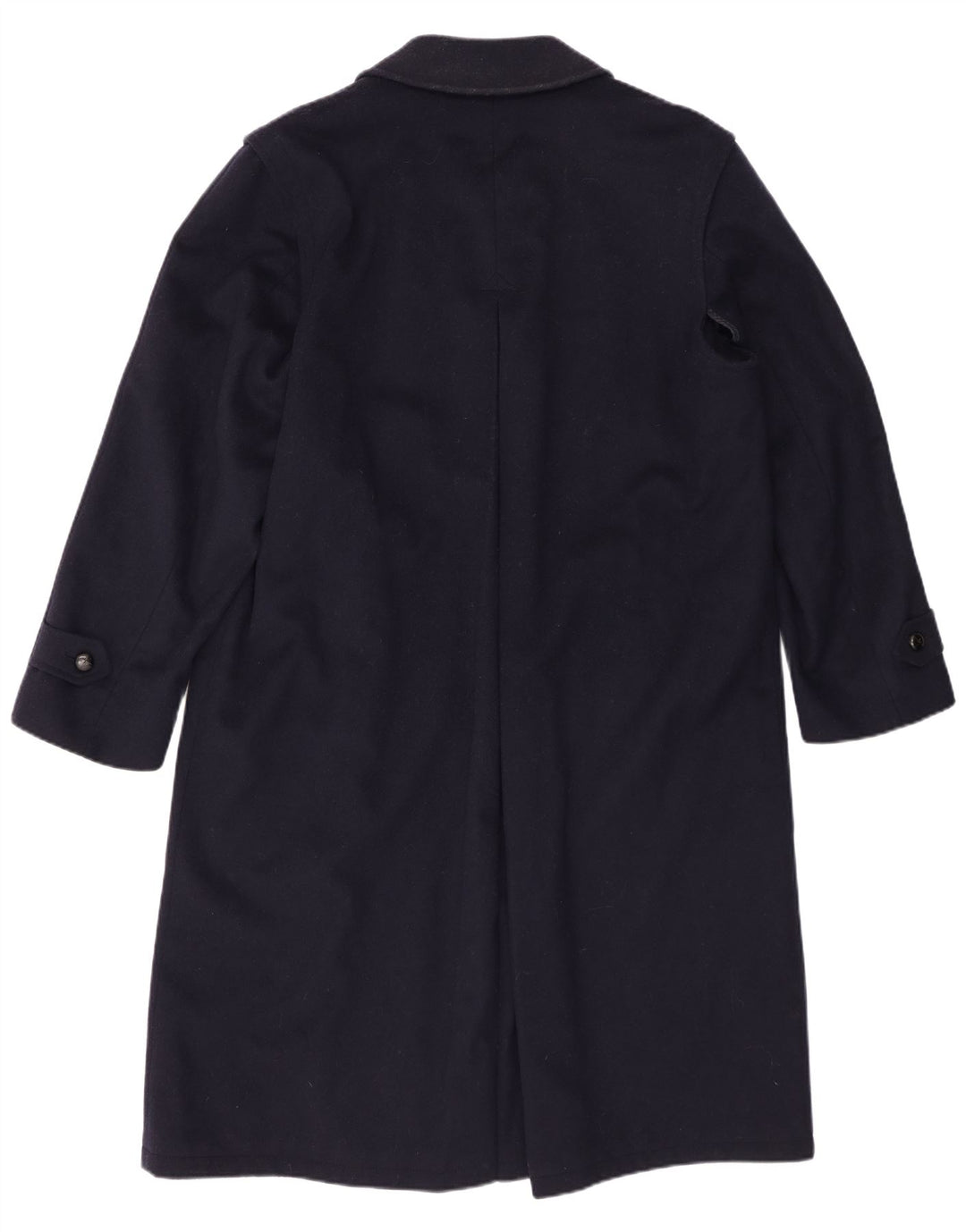 Vintage Mens Loose Fit Overcoat IT 46 Small Navy Blue Wool