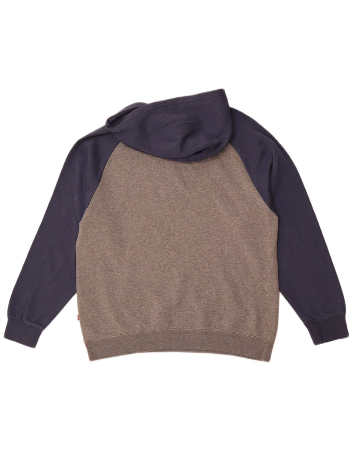 Levi's Mens Graphic Relaxed Fit Hoodie Jumper Medium Grey Colourblock