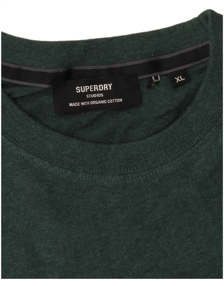 Superdry Mens T-Shirt Top XL Green Cotton