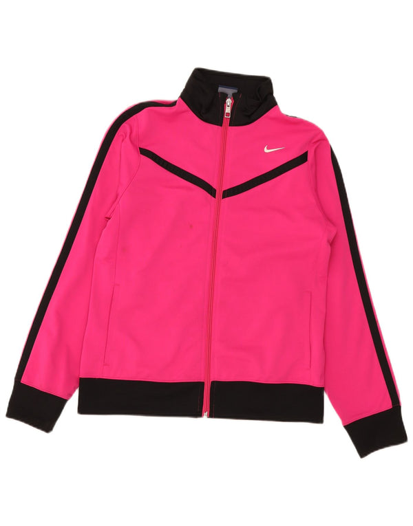 Giacca superiore della tuta da ragazza Nike 13-14 anni XL Poliestere color block rosa