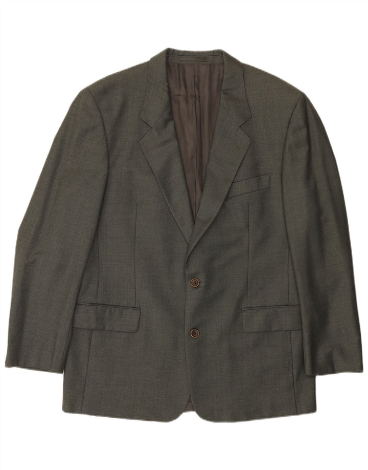 Hugo Boss Mens 2 Button Blazer Jacket EU 52 XL Grey Wool