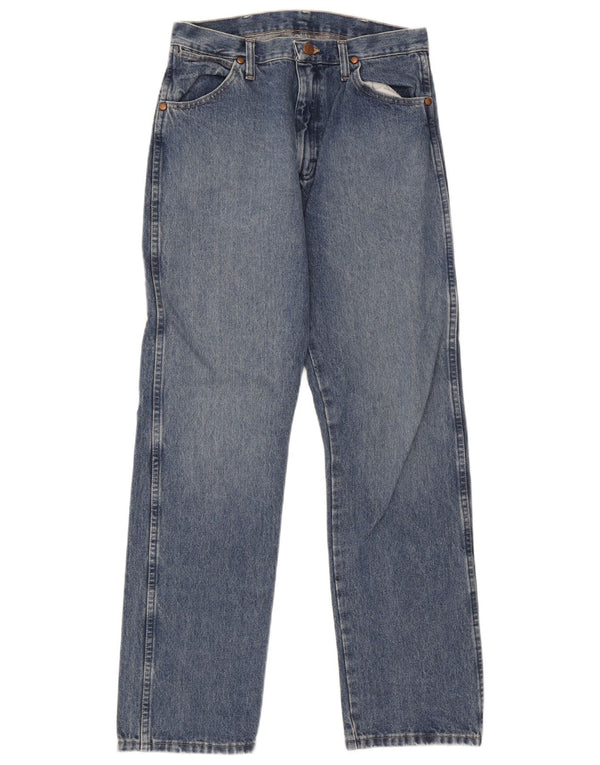 Wrangler Mens Straight Jeans W32 L32 Blue Cotton