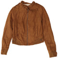 Zara Womens Crop Military Bomber Jacket UK 10 Small Beige Polyester