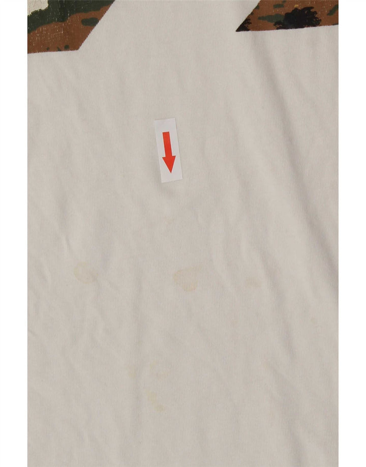 Converse Mens Graphic T-Shirt Top Medium White Cotton