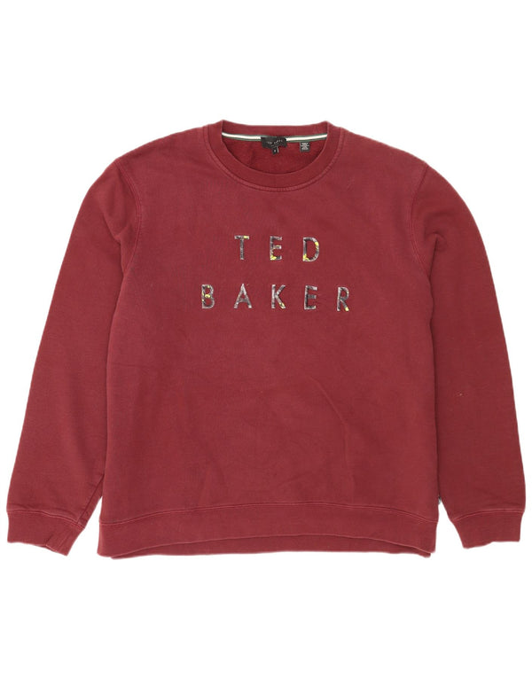 Hanorac grafic pentru bărbați Ted Baker Pulover Mărimea 5 XL Bumbac Burgundy