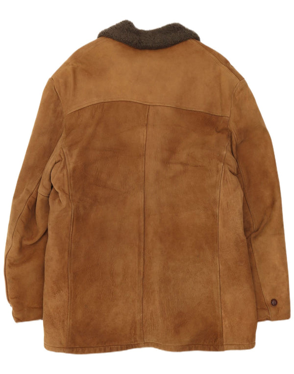 Vintage Herre Shearling Jacket UK 38 Medium Brown