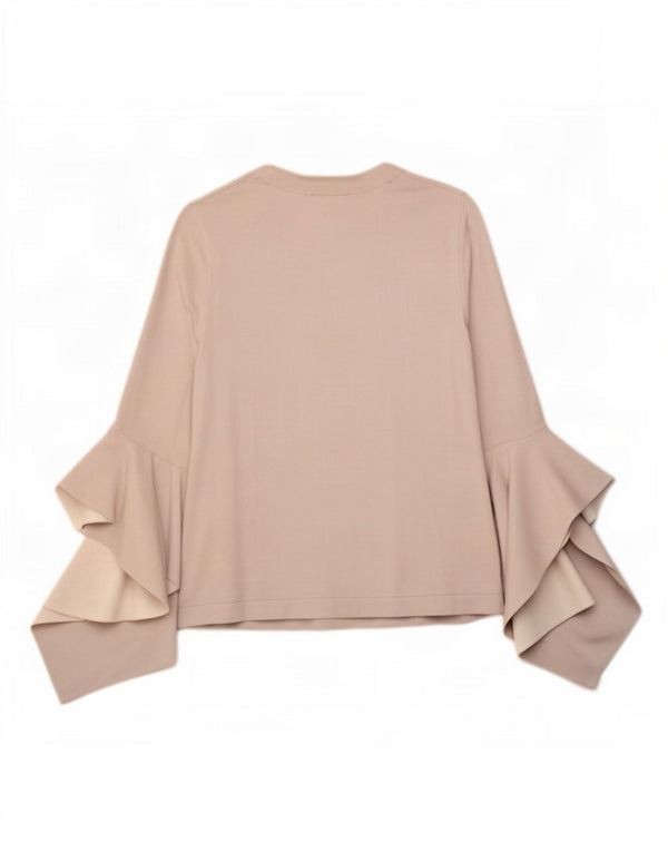Cos Dame Loose Fit Langærmet Bluse Top UK 6 XS Grå Viscose