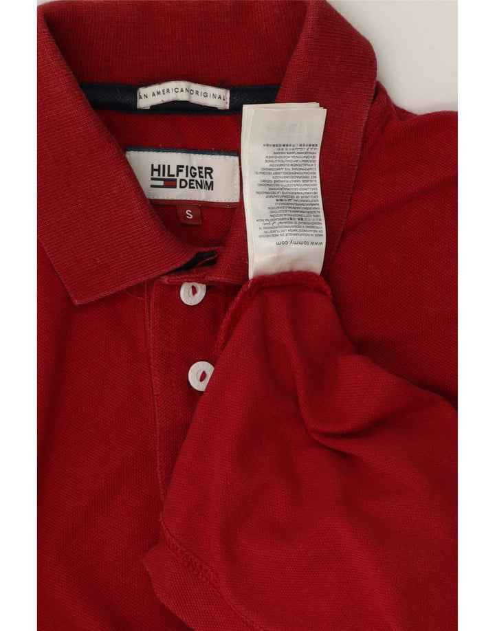 Tommy Hilfiger Mens Graphic Polo Shirt Small Red Cotton