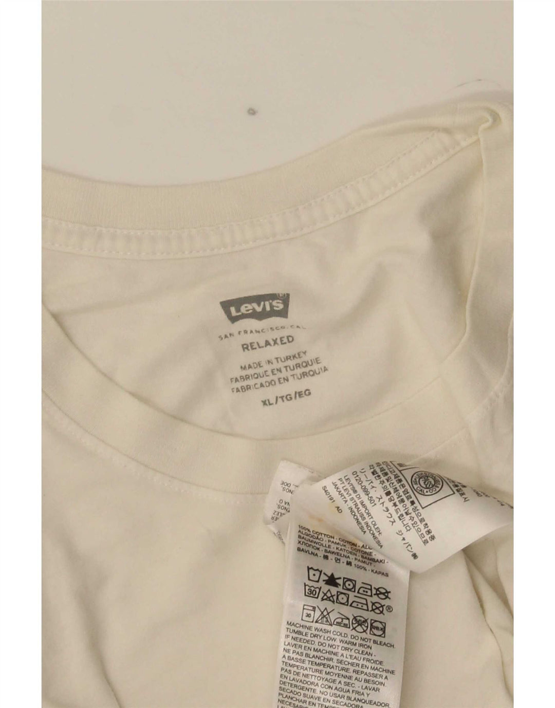 Levi's Mens Relaxed Graphic T-Shirt Top XL White Cotton