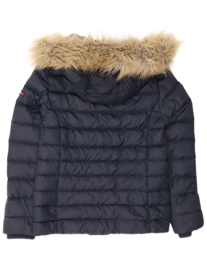 Tommy Hilfiger γυναικείο μπουφάν με κουκούλα UK 12 Medium Navy Blue Polyester