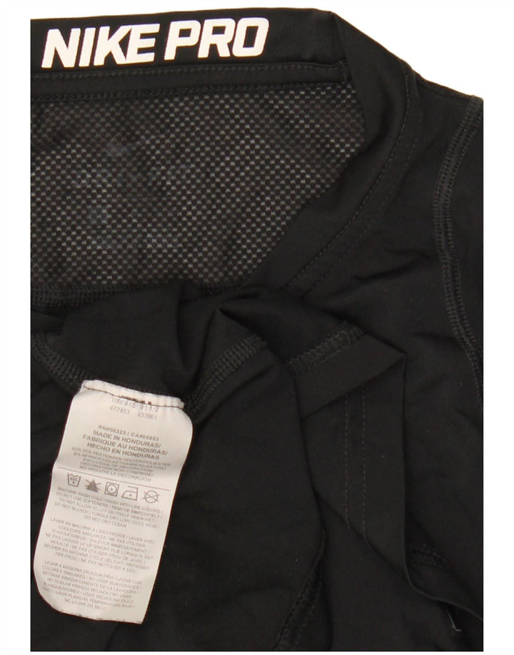 Nike Mens Dri Fit Graphic Top Long Sleeve Small Black Polyester