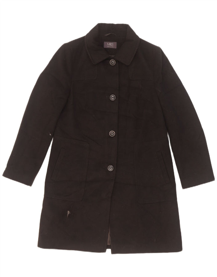 Marks & Spencer Abrigo para mujer UK 10 Pequeño Poliéster negro