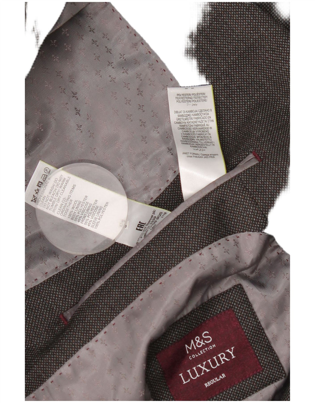 Giacca blazer a 2 bottoni vestibilità regolare da uomo Marks & Spencer UK 46 XL Grigia