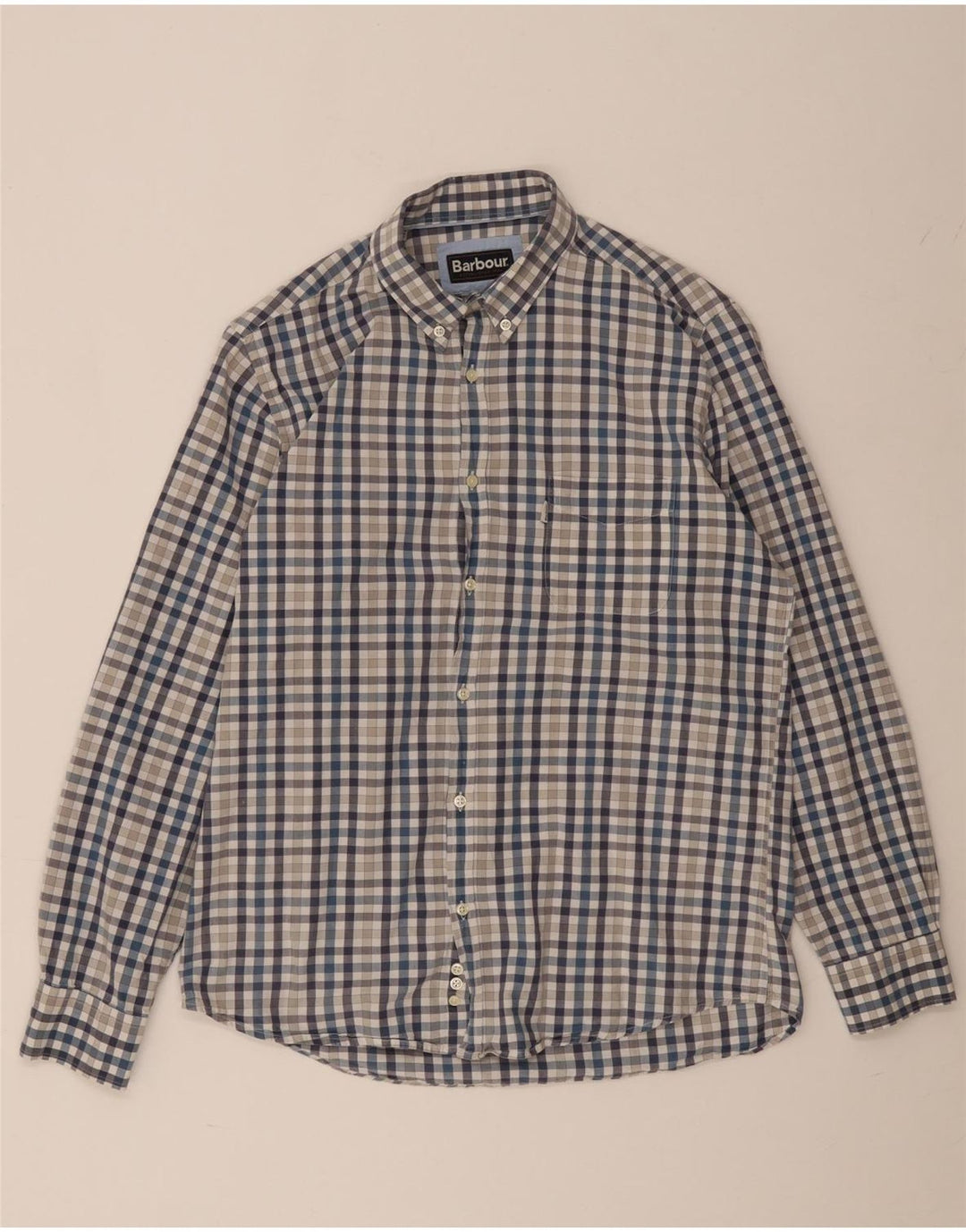 Barbour Mens Shirt Medium Blue Gingham