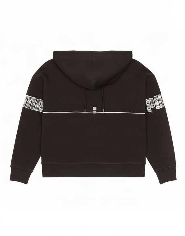 Felpa con cappuccio grafica da donna Puma UK 16 grande cotone nero