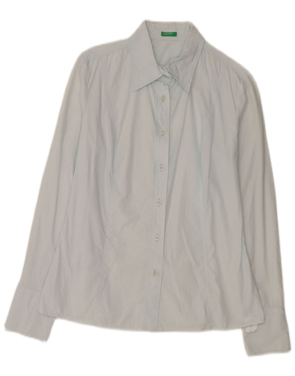 Camisa Benetton Mulher UK 14 Azul Médio