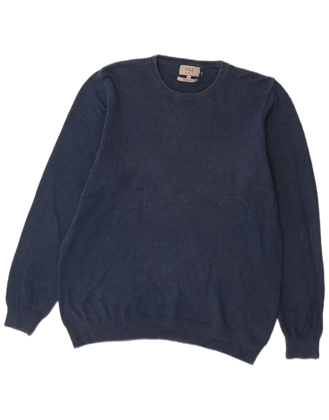 Marks & Spencer Herre sweater med rund hals, stor marineblå bomuld