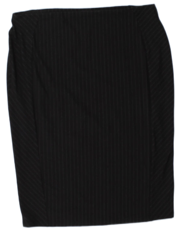 Gonna a tubino da donna Marks & Spencer UK 18 XL W38 Viscosa a righe nere