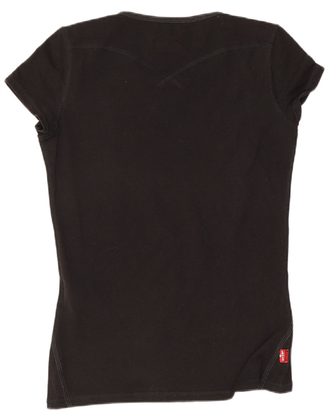 Levi's Dame T-Shirt Top UK 10 Lille Sort Bomuld