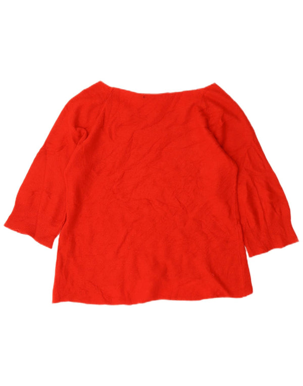 Ralph Lauren - Jersey de manga 3/4 para mujer, cuello barco, talla 10, color rojo
