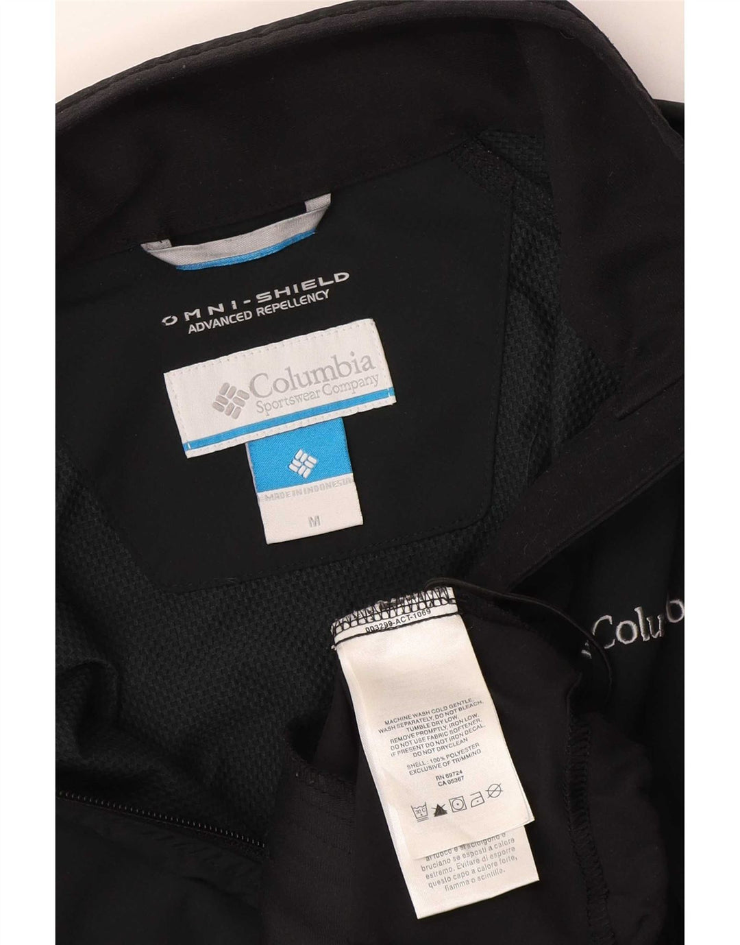 Columbia Womens Omni-Shield regnjakke UK 12 Medium Black Polyester