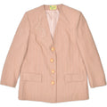VINTAGE Womens 4 Button Blazer Jacket IT 48 XL Pink Pinstripe Polyester | Vintage | Thrift | Second-Hand | Used Clothing | Messina Hembry 