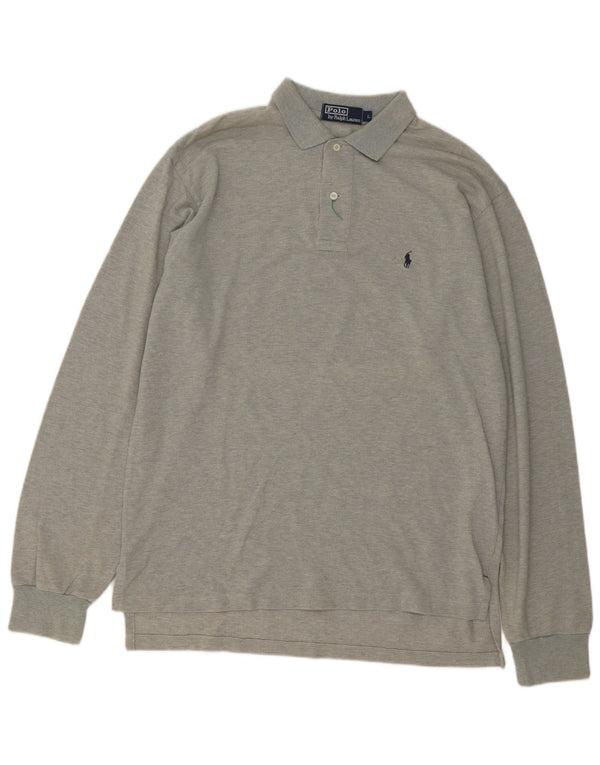 Polo Ralph Lauren - Camisa de manga larga para hombre, ajuste regular, talla grande, gris, clásico