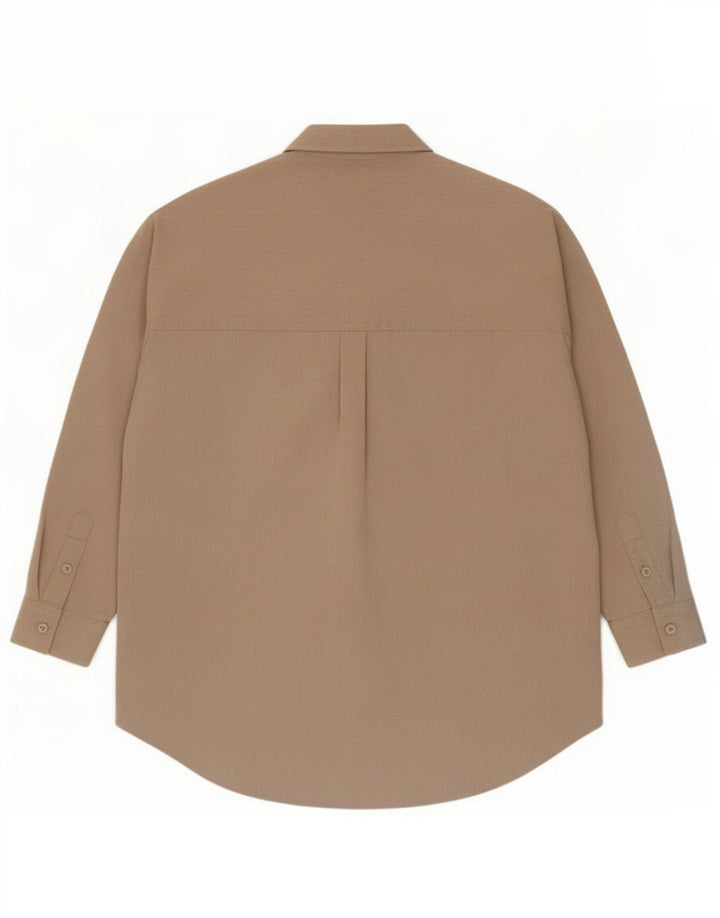 Zara Γυναικείο πουκάμισο Oversized UK 10 Small Beige Polyester