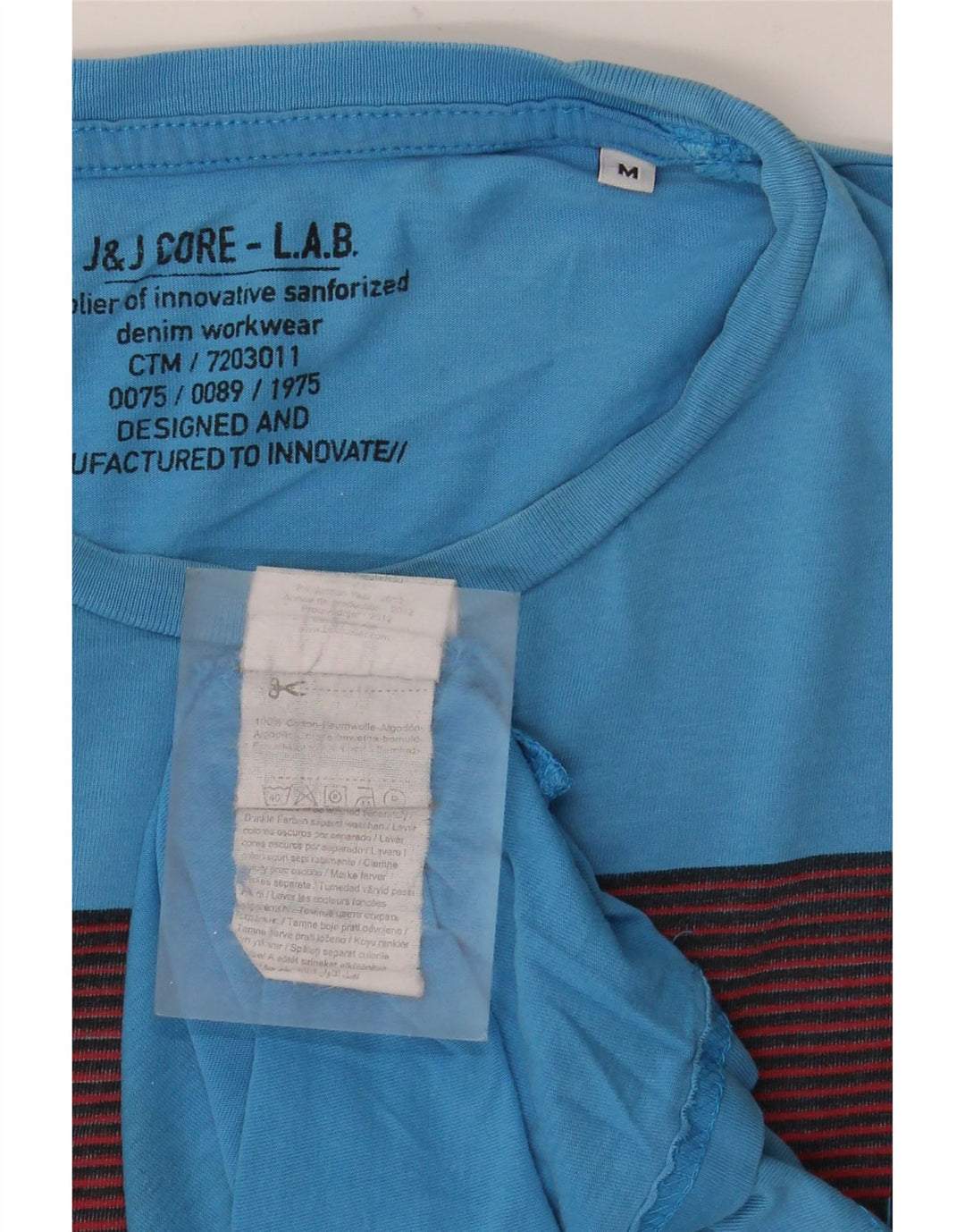 Jack & Jones Mens Graphic T-Shirt Top Medium Blue Cotton