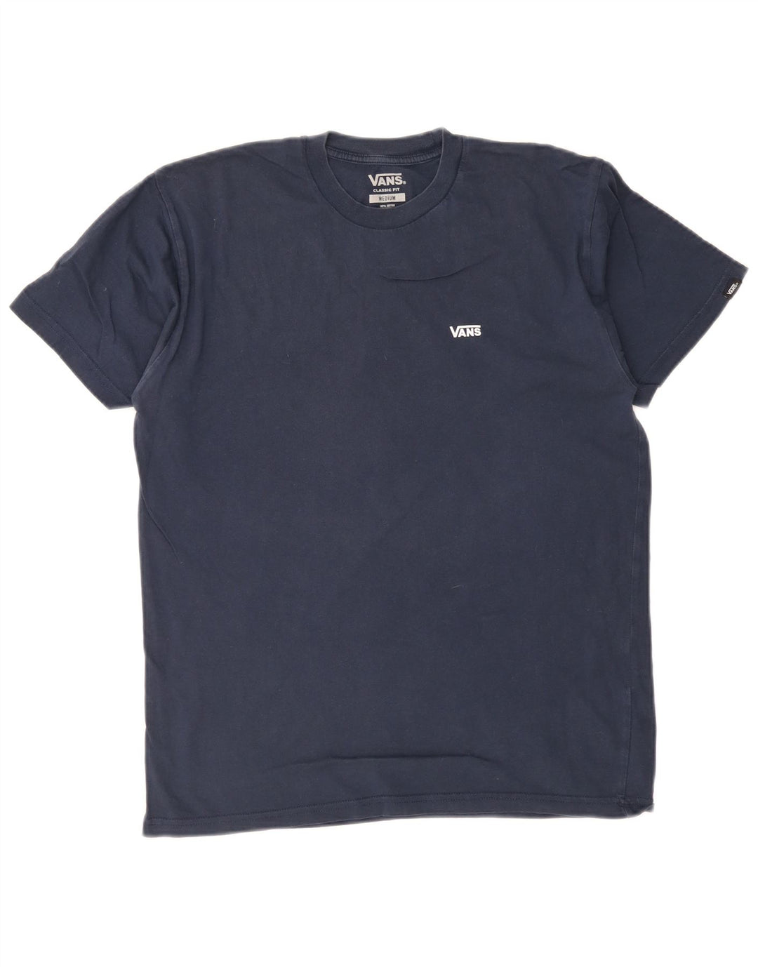 Vans Mens Classic Fit T-Shirt Top Medium Navy Blue Cotton