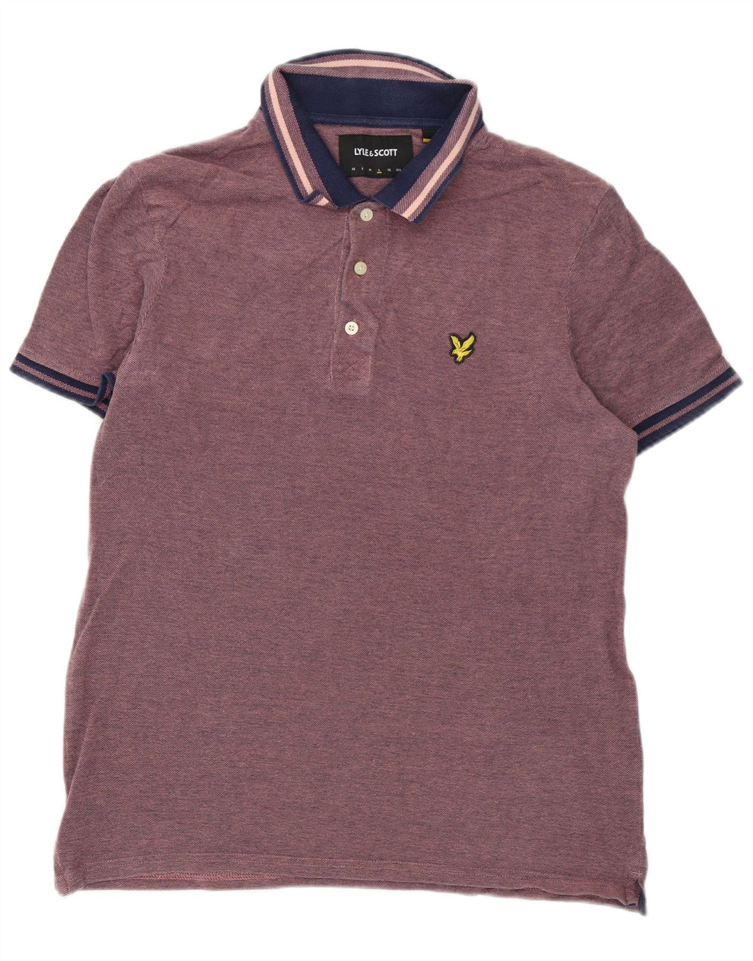 Lyle & Scott Mens Polo Shirt Large Pink Cotton