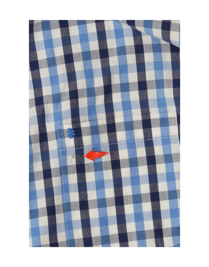 IZOD Mens Shirt XL Blue Check Cotton