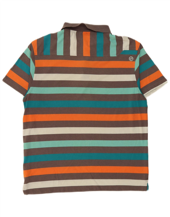 Animal Mens Polo Shirt Large Multicoloured Striped Polyester
