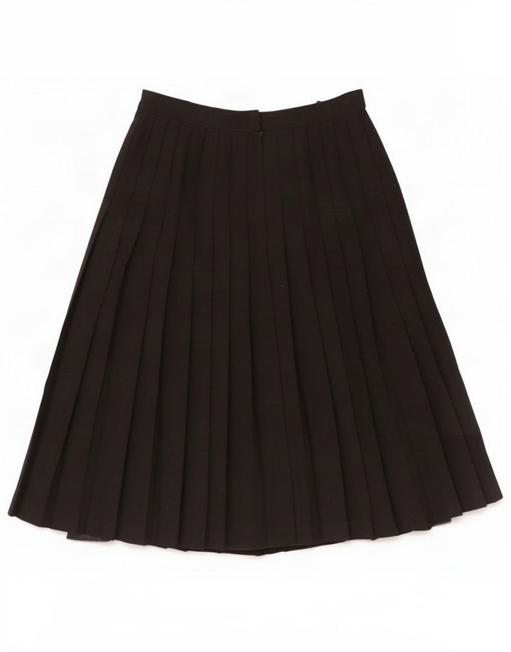 St Michael Womens Pleated Skirt UK 12 Medium W26 Black Polyester