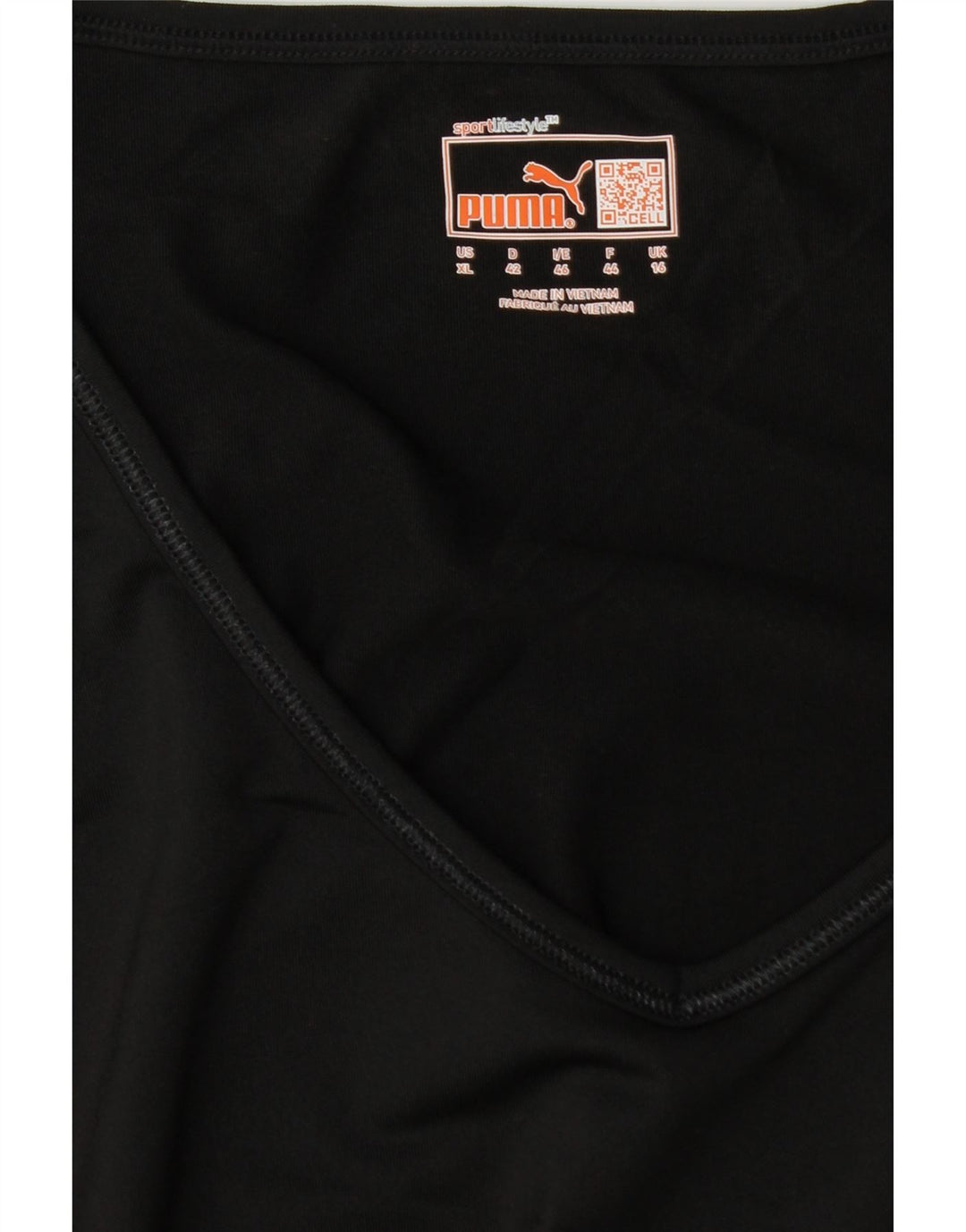PUMA Womens T-Shirt Top UK 16 Large Black Polyester Vintage Puma and Second-Hand Puma from Messina Hembry 