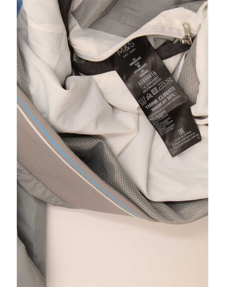 Jaqueta bomber masculina Marks & Spencer Reino Unido 38 poliéster cinza médio