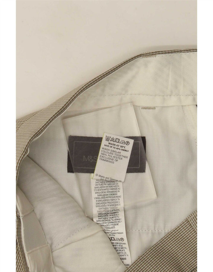Marks & Spencer Herren-Anzughose, normal, W36, L29, grüner Hahnentrittmuster