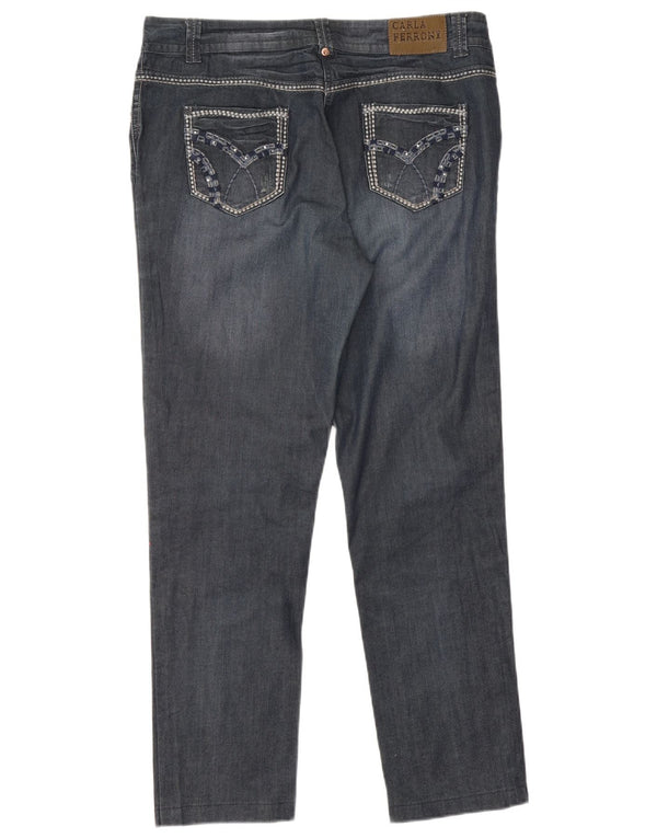 CARLA FERRONI Damen Slim Jeans IT 50 XL W34 L29 Marineblau