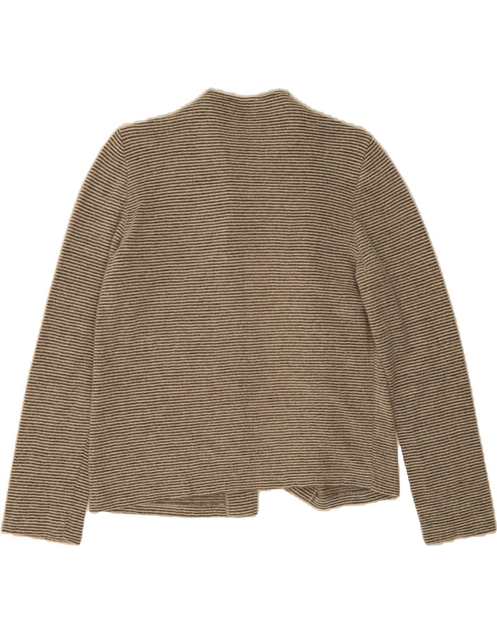 VINTAGE Womens Open Cardigan Sweater IT 44 Medium Beige Striped Wool Vintage Vintage and Second-Hand Vintage from Messina Hembry 