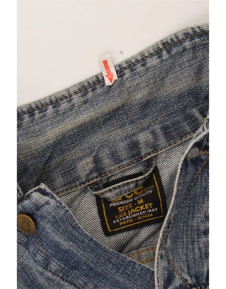 Lee Womens Crop Denim Jacke UK 12 Mittelblaue Baumwolle