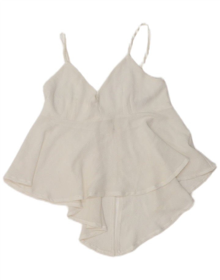 Zara Womens Asymmetric Cami Top UK 8 Small White