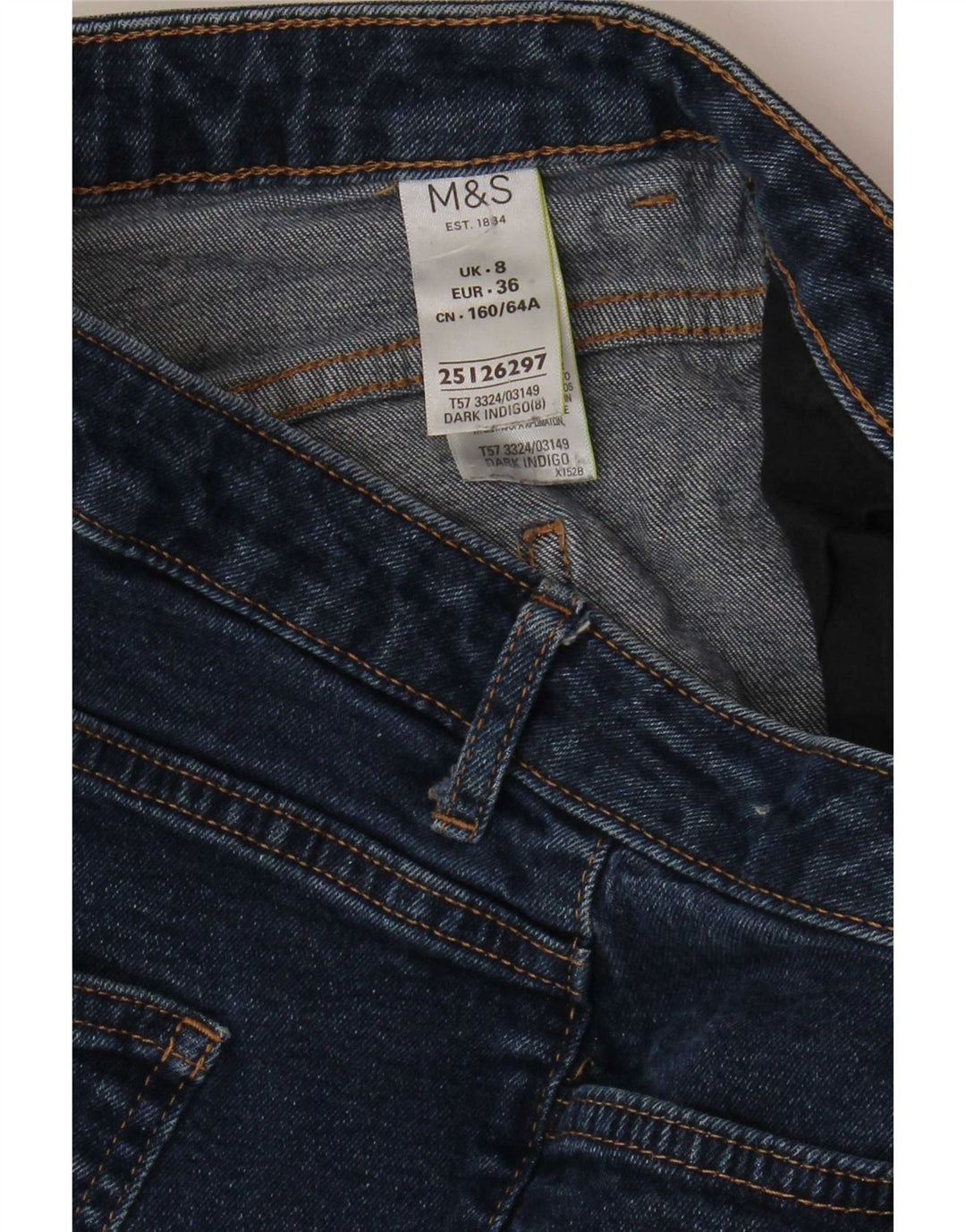 Marks & Spencer Womens Denim Shorts UK 8 Small W28 Blue Cotton
