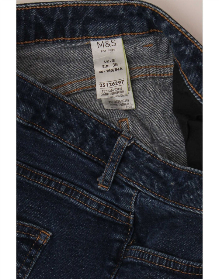 Marks & Spencer Womens Denim Shorts UK 8 Small W28 Blue Cotton