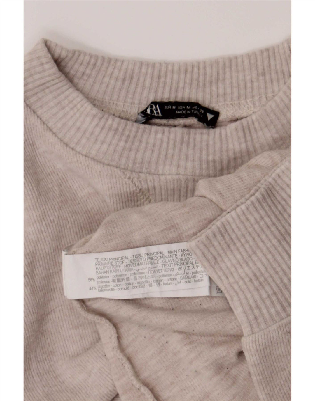 Zara Womens Crop Blouse Top UK 14 Medium Grey Polyester