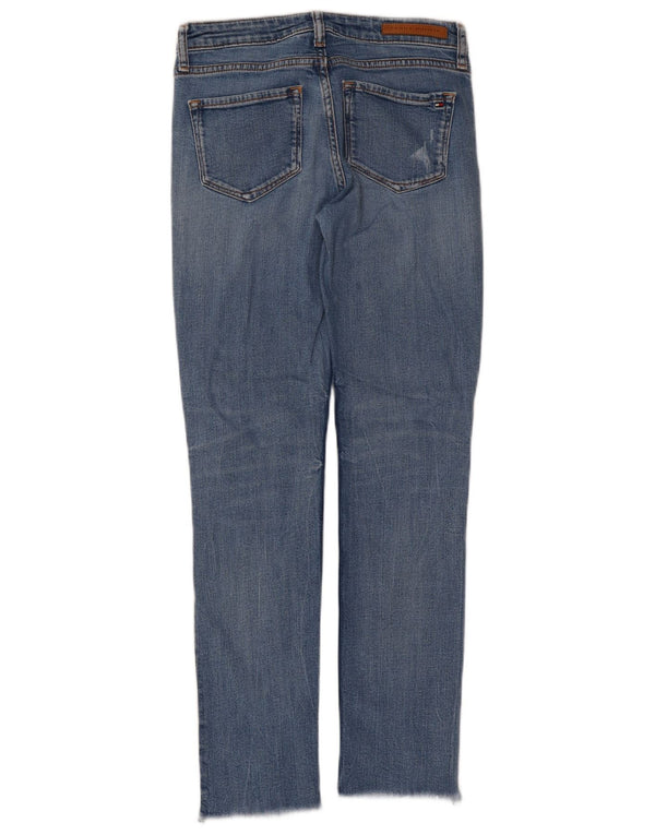 Tommy Hilfiger Womens Rome Distressed Straight Jeans W26 L27 Blue Cotton