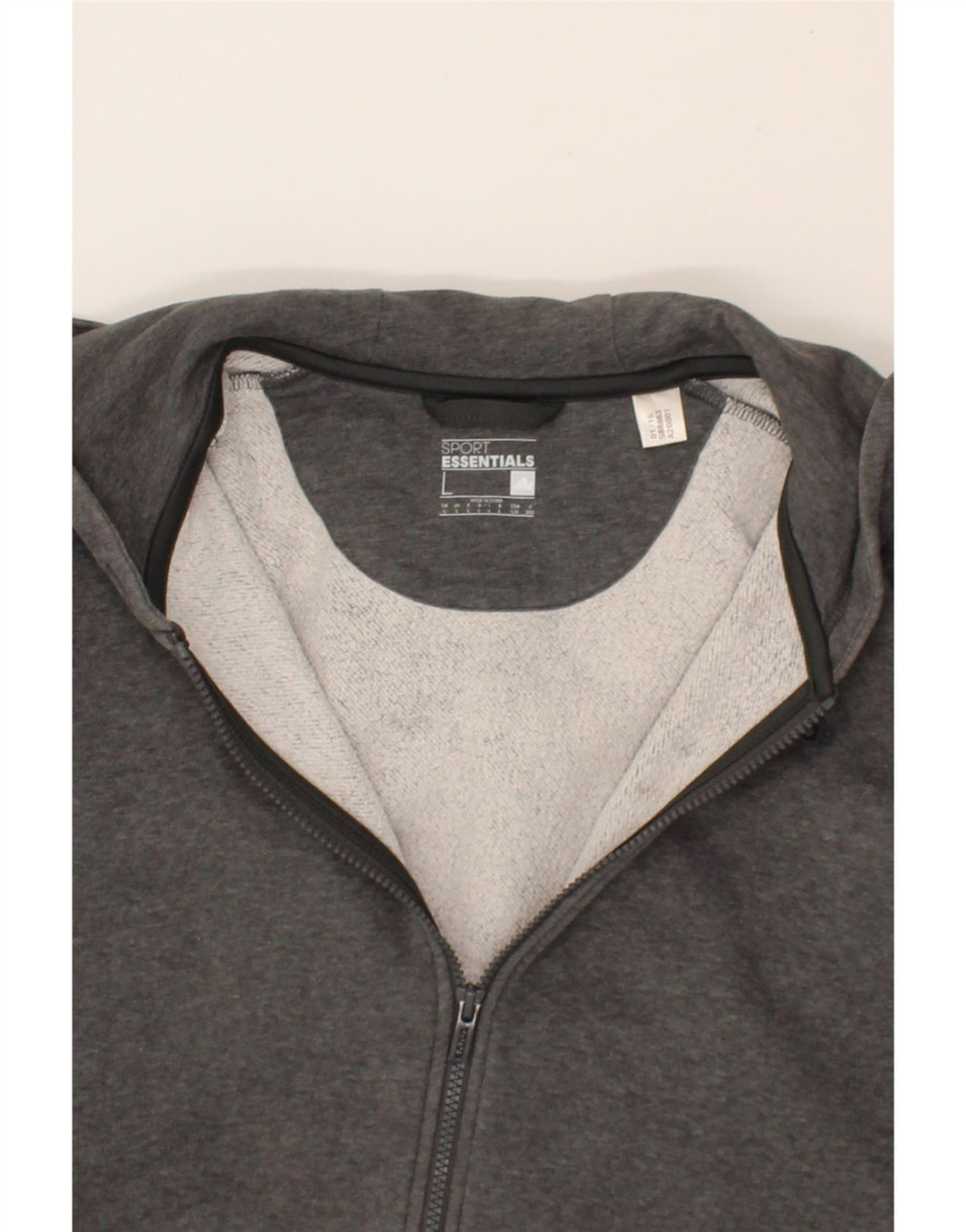 ADIDAS Mens Zip Hoodie Sweater Large Grey Cotton Vintage Adidas and Second-Hand Adidas from Messina Hembry 