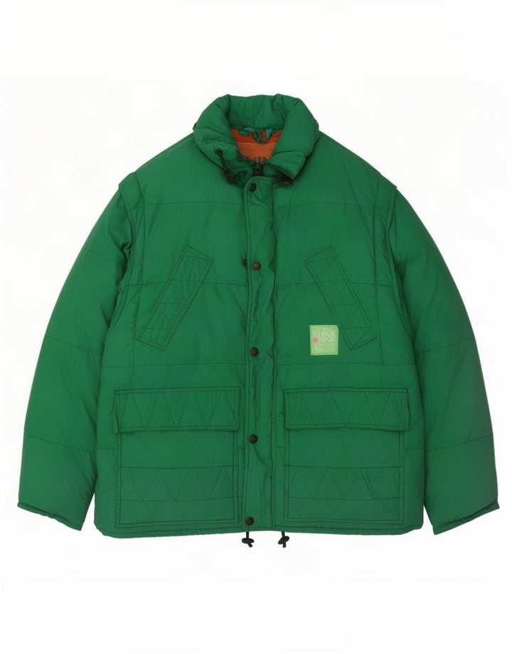 Think Pink Mens Padded Jacket IT 50 Large Green Polyamide