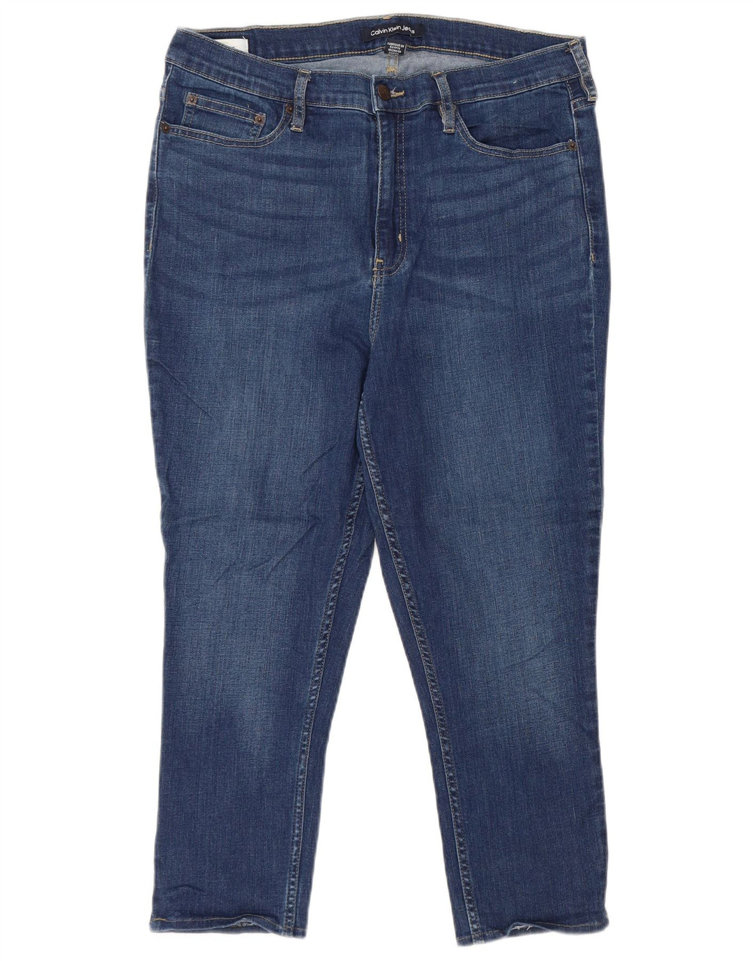 CALVIN KLEIN Womens Capri Jeans W32 L22 Blue Cotton
